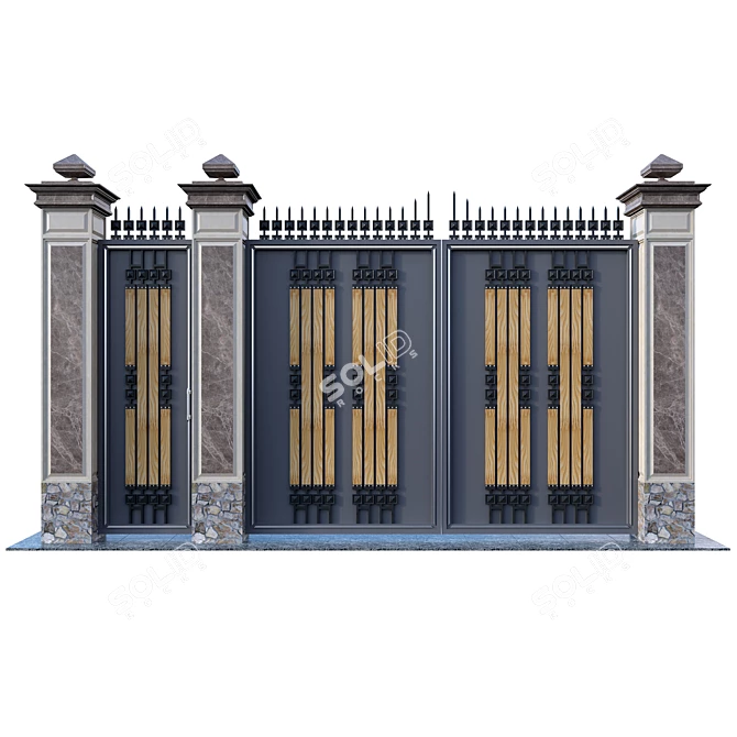 Metal Gate Model 3D model image 2