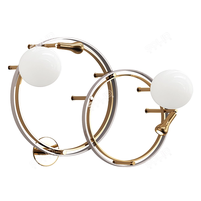 Elegant Pearl Wall Lamp 3D model image 1