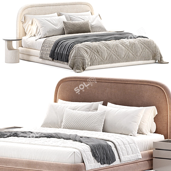 Stylish Mendosa Bed Design 3D model image 2