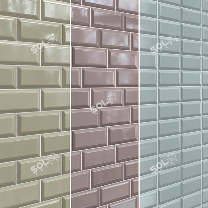 Metro Mint Tile Set 007 3D model image 2