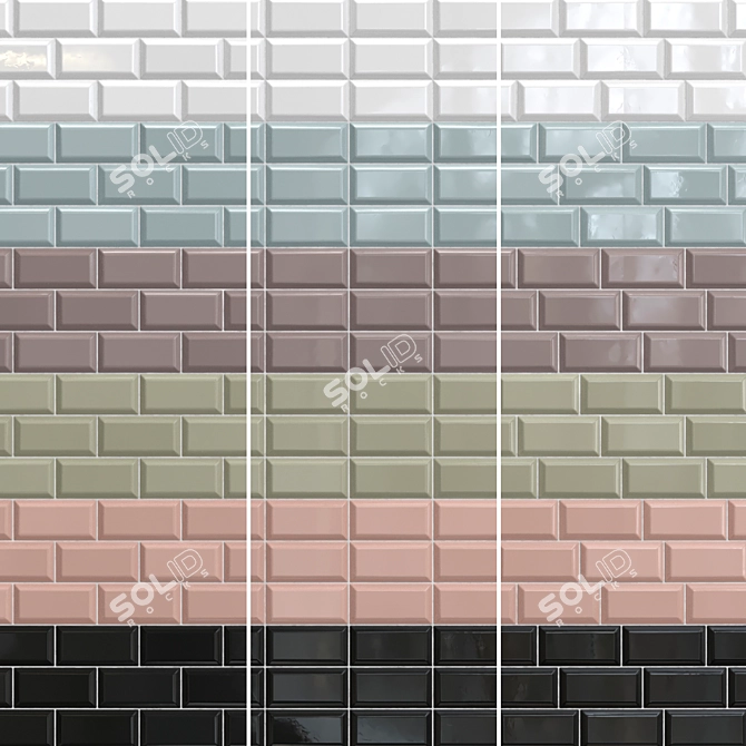 Metro Mint Tile Set 007 3D model image 3