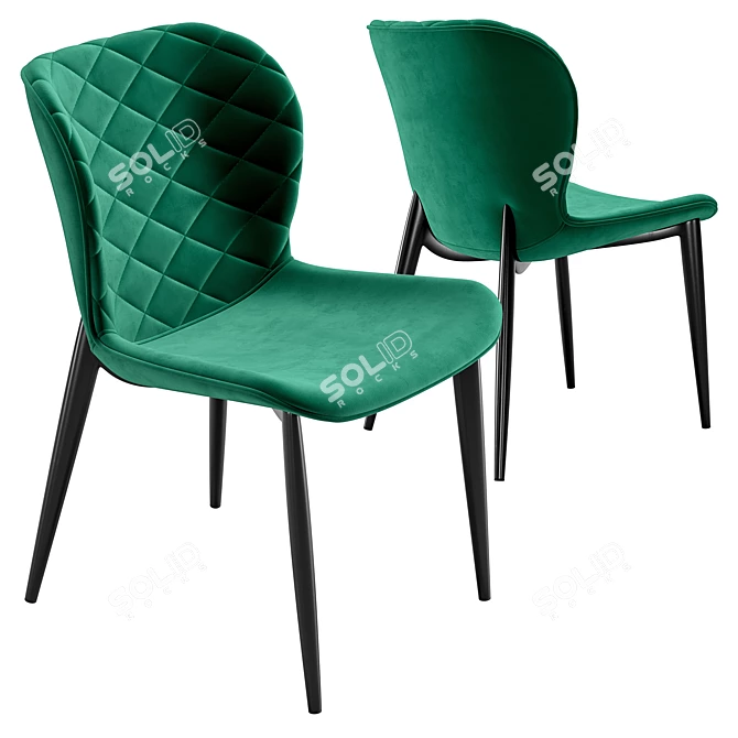 Elegant Green Gammi Chair 3D model image 1