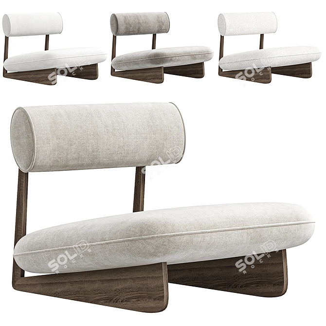  Sleek Modern Wabi Lounge Chair 3D model image 1