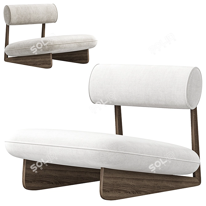  Sleek Modern Wabi Lounge Chair 3D model image 2