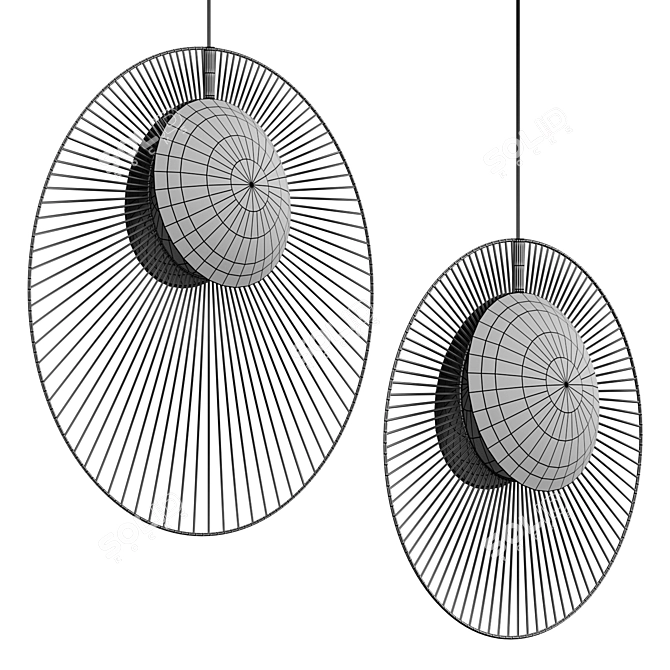 Sleek LED Pendant MAGDALENA BLACK 3D model image 3
