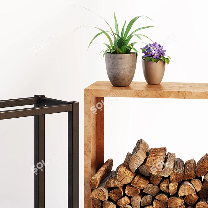  Metal Firewood Storage Racks 3D model image 4