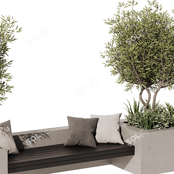 Modern Outdoor Bench Furniture Design 3D model image 3