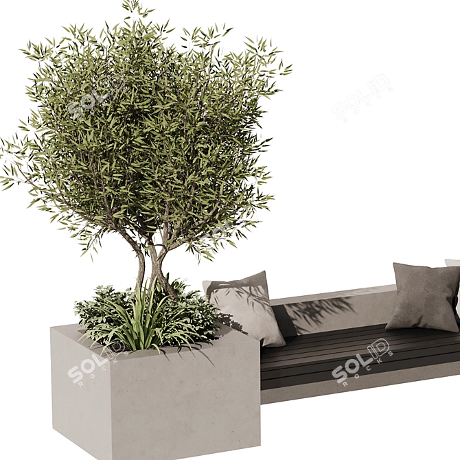 Modern Outdoor Bench Furniture Design 3D model image 5