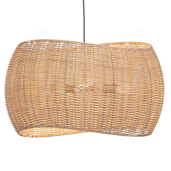  Crate & Barrel Althea Wicker Chandelier 3D model image 1