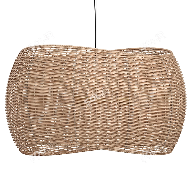  Crate & Barrel Althea Wicker Chandelier 3D model image 2