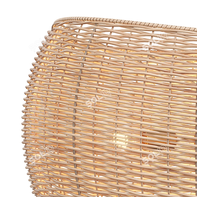  Crate & Barrel Althea Wicker Chandelier 3D model image 3