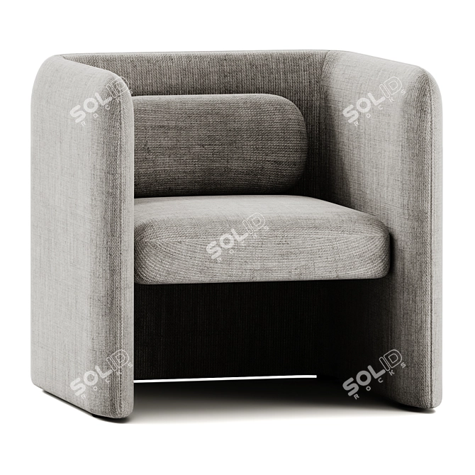 Modern Fabric Armchair by IBEBI 3D model image 1