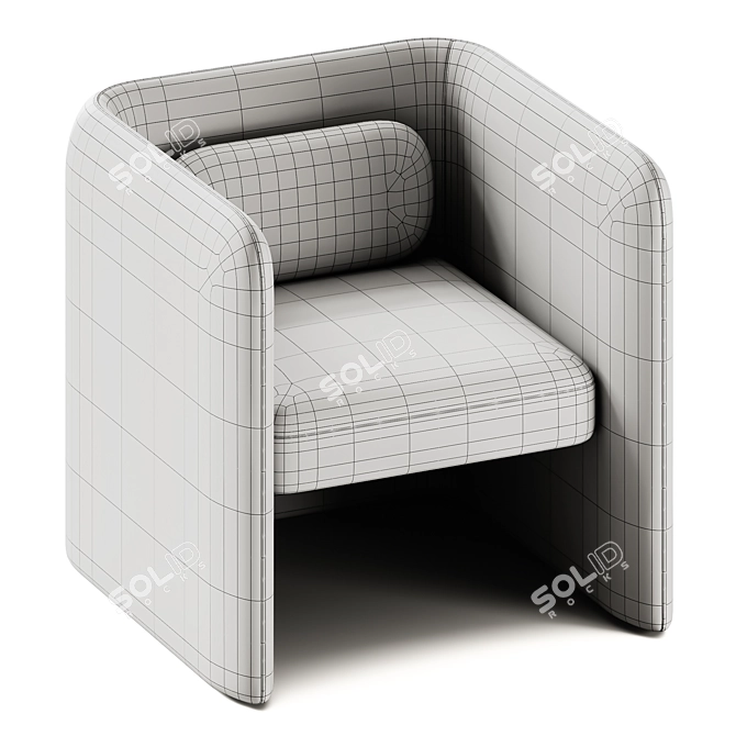 Modern Fabric Armchair by IBEBI 3D model image 6