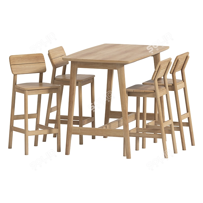 Modern Table Chair Set Model 3D model image 1