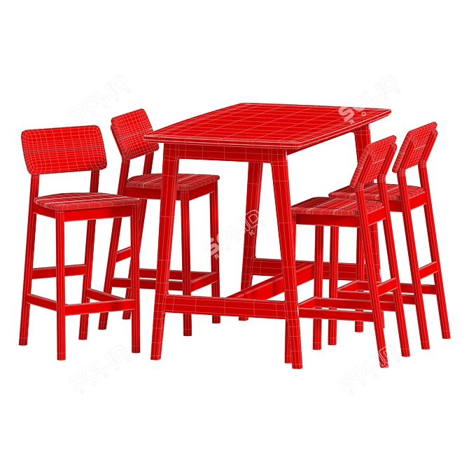 Modern Table Chair Set Model 3D model image 2