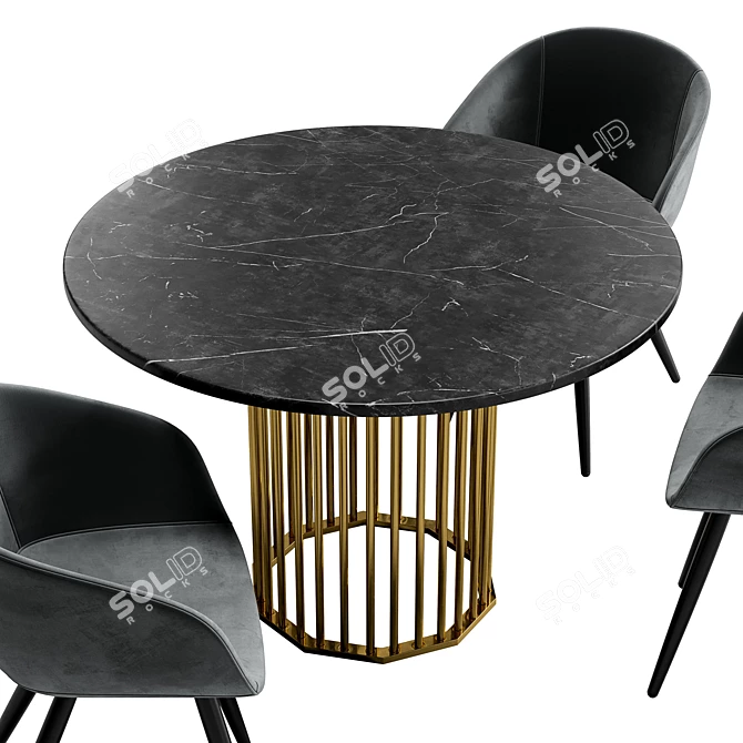 Elegant Monako Chair & Patrick Table 3D model image 2