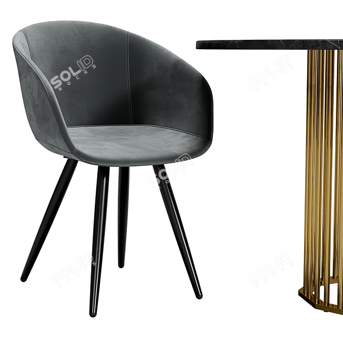 Elegant Monako Chair & Patrick Table 3D model image 3