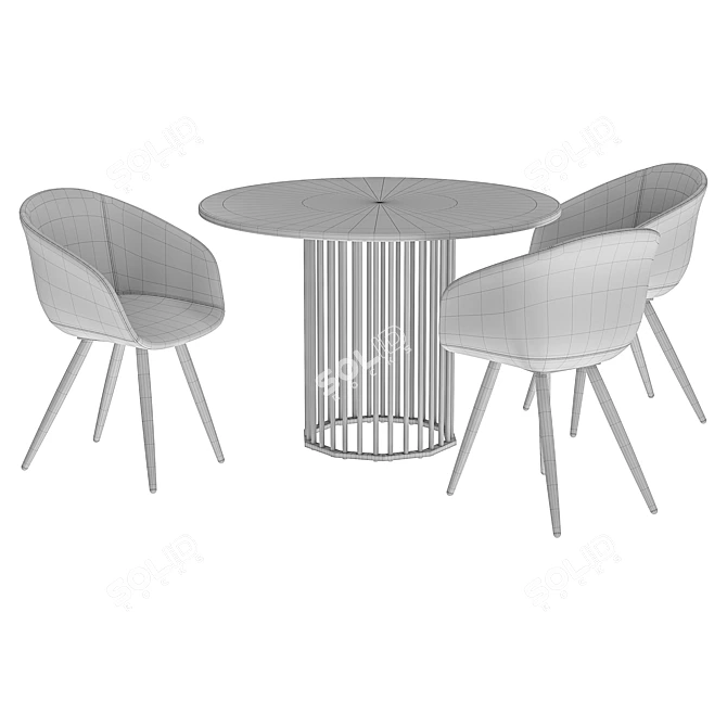 Elegant Monako Chair & Patrick Table 3D model image 5