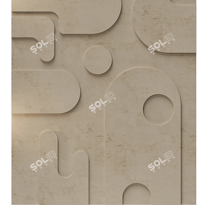 Floral Wall Art Panel 06 3D model image 6