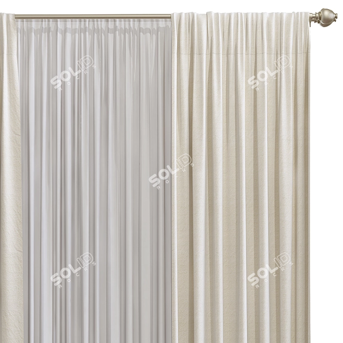 Meshed Curtain Design Ghostpane 3D model image 3