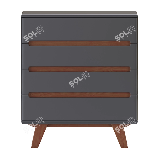 Contemporary Graphite Chest Drawers 3D model image 3