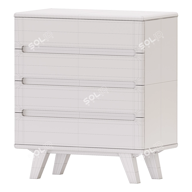 Contemporary Graphite Chest Drawers 3D model image 4