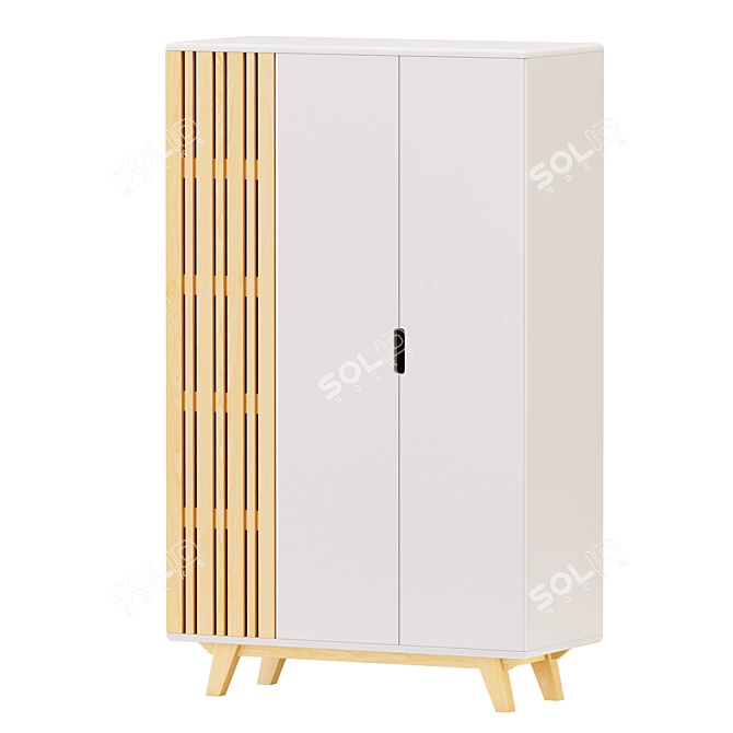 Panteon Contemporary 3-Door Wardrobe 3D model image 2