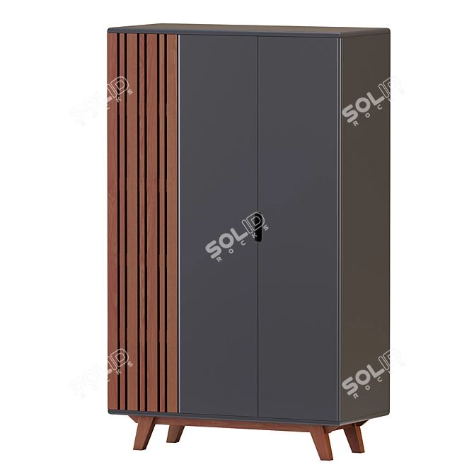 Panteon Contemporary 3-Door Wardrobe 3D model image 3