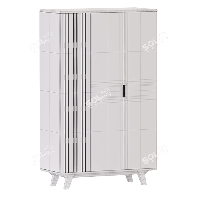 Panteon Contemporary 3-Door Wardrobe 3D model image 5