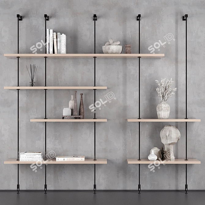 Industrial Rack Shelf 3D Model 3D model image 1