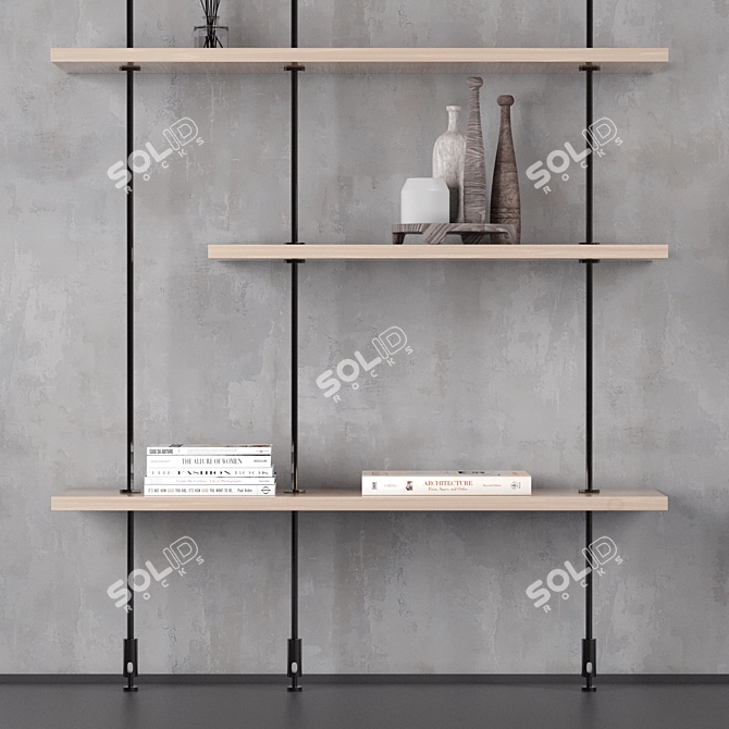 Industrial Rack Shelf 3D Model 3D model image 2