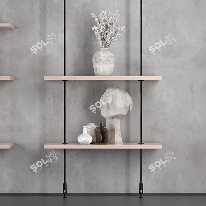 Industrial Rack Shelf 3D Model 3D model image 3