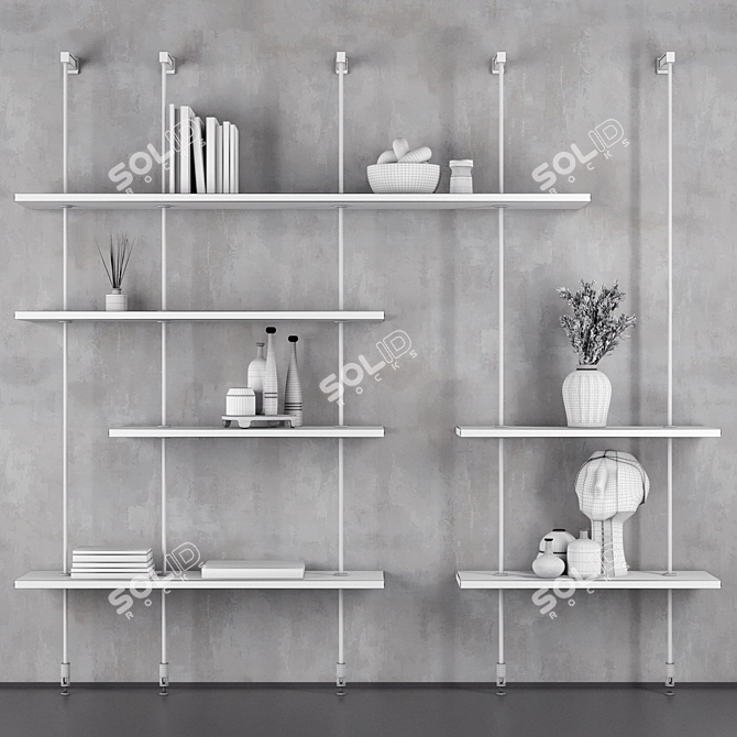 Industrial Rack Shelf 3D Model 3D model image 4