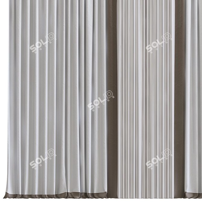  Retopologized Curtain Design 3D model image 2