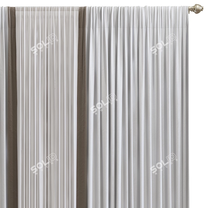  Retopologized Curtain Design 3D model image 3