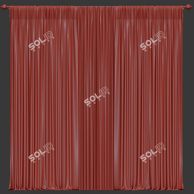  Retopologized Curtain Design 3D model image 4