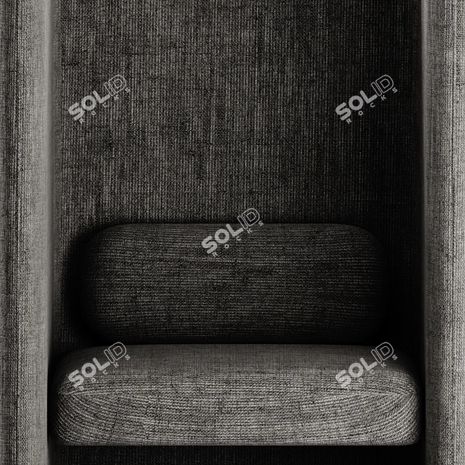 Modern High-Back Fabric Armchair 3D model image 4