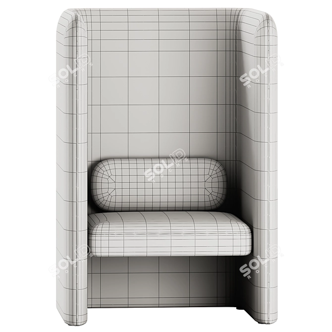 Modern High-Back Fabric Armchair 3D model image 5