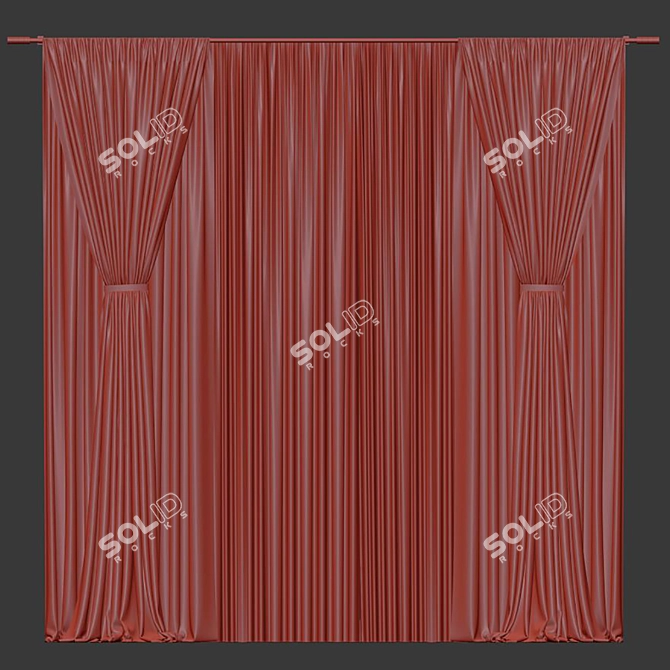 Retro Curtains Design Solution 3D model image 1