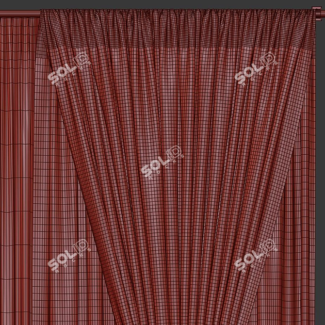 Retro Curtains Design Solution 3D model image 2