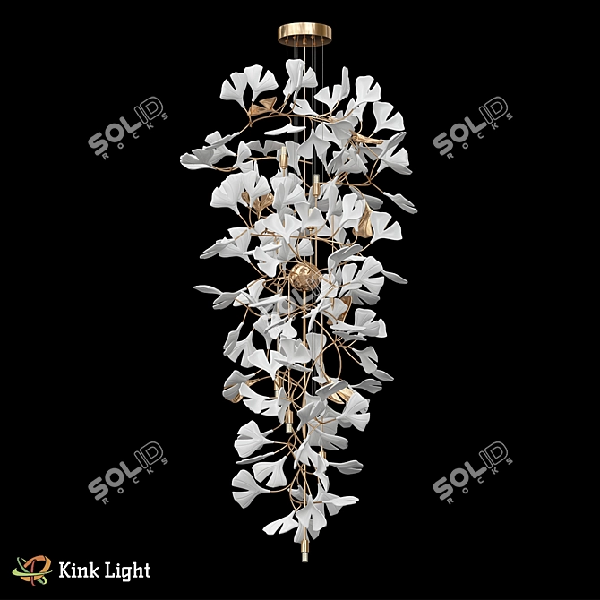 Gold Scandinavian Pendant Chandelier Sirius 3D model image 1