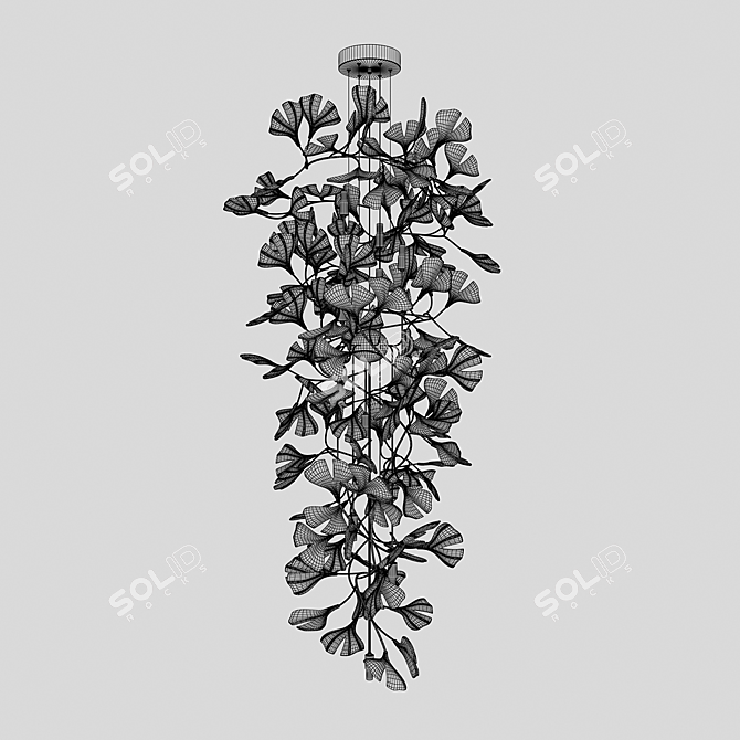 Gold Scandinavian Pendant Chandelier Sirius 3D model image 2