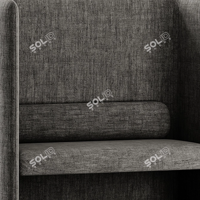 Modern High-Back Double Armchair 3D model image 3