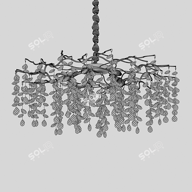 Crystal Gold Chandelier 105 Pendants 3D model image 2