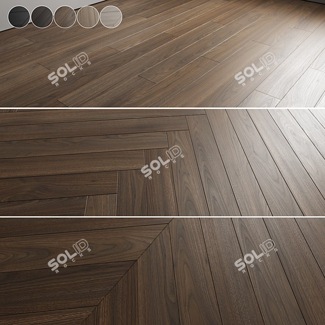 Versatile Oak Parquet Flooring Kit 3D model image 1