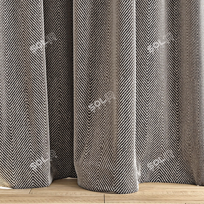 Polygonal Curtain Model with Textures 3D model image 2