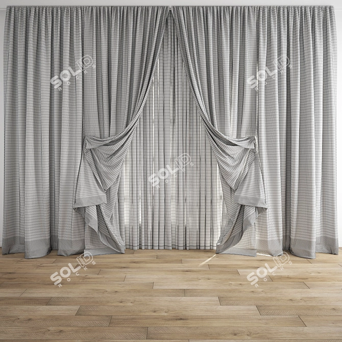 Polygonal Curtain Model with Textures 3D model image 3