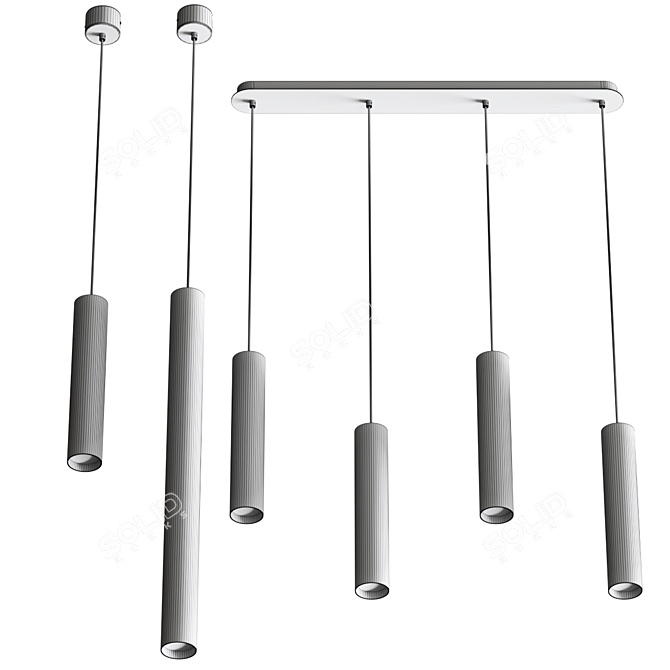 Modern European Pendant Lamp Fixture 3D model image 4