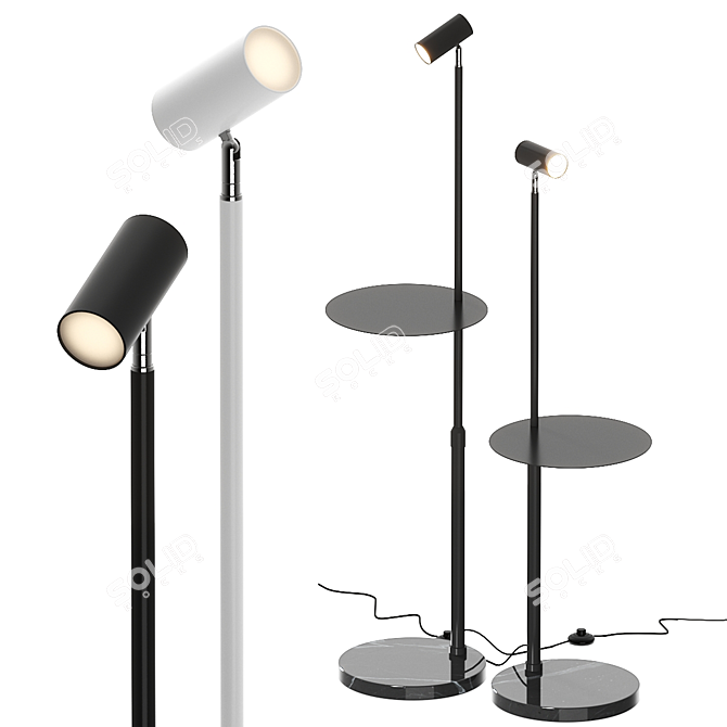 European Floor Lamp Lighting Fixture 3D model image 1