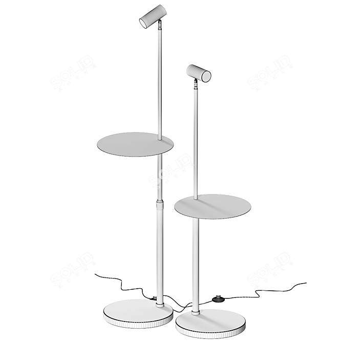 European Floor Lamp Lighting Fixture 3D model image 4